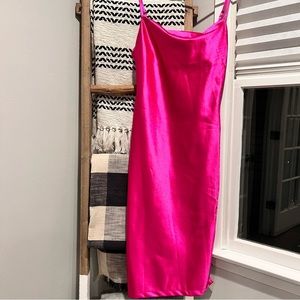 Hot Pink Satin Dress